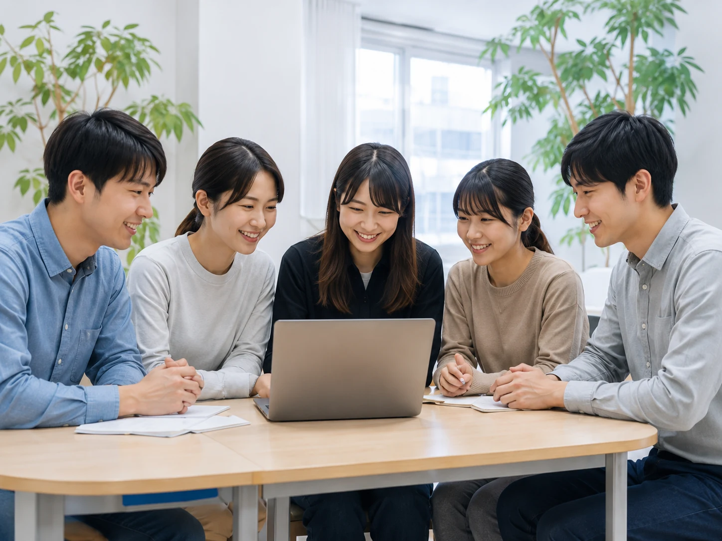 チームで話し合う仲間たち